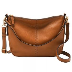 Fossil Jolie Leather Crossbody Bag - Saddle Color